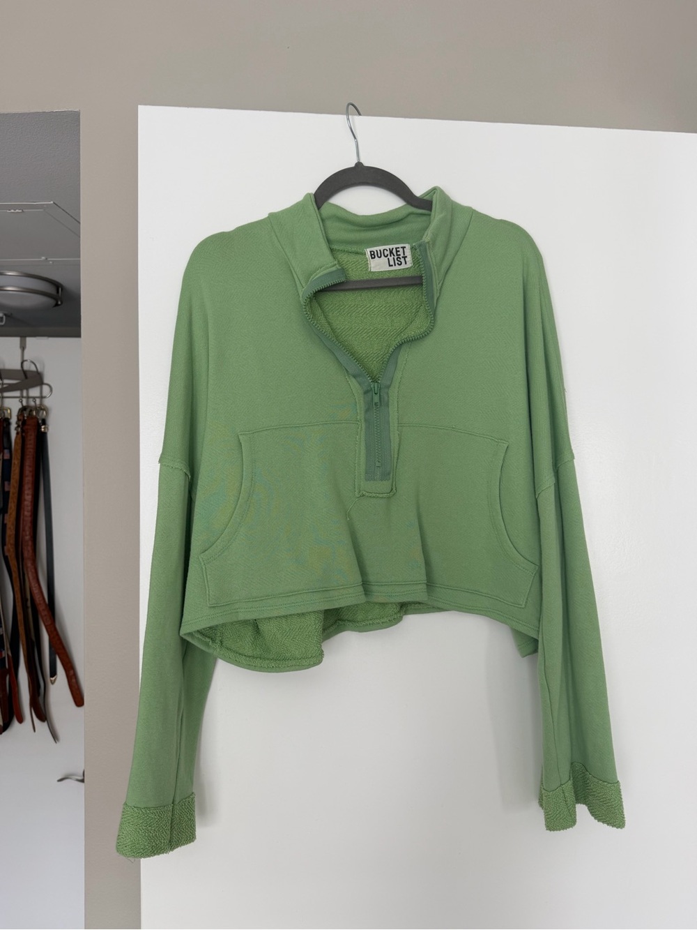Bucket List Green Crop Sweatshirt